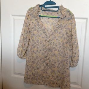 Quarter sleeved Old Navy sheer floral blouse